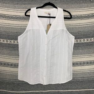 New NWT PrAna Nieves Button Down Tank Sz Large